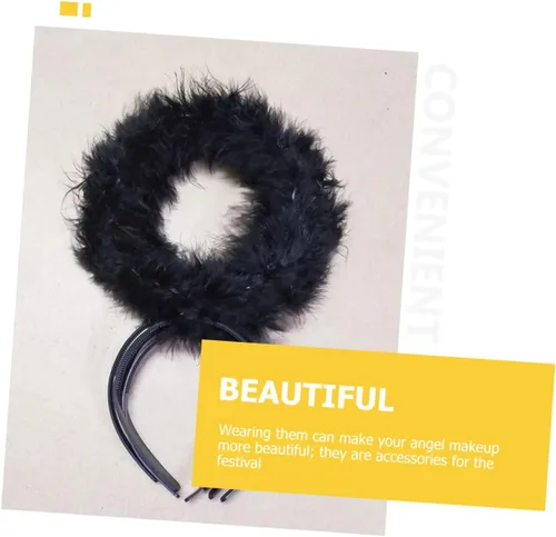 Vista 5 de USHOBE 30 Pcs Black Angel Headband Cosplay Costume Makeup Headband Prom Tiara Headbands for Women Headbands for Halloween Party Angels Hair