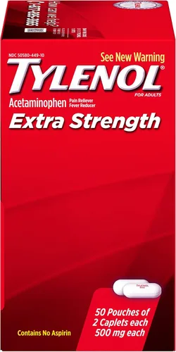 Vista 7 de Tylenol (R) Fuerza extra, dosis de 2 cápsulas, 100 cápsulas en total, 500 mg cada uno