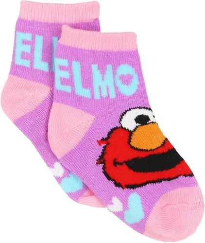 Vista 4 de Sesame Street Elmo Abby - Calcetines para niñas pequeñas, paquete de 6