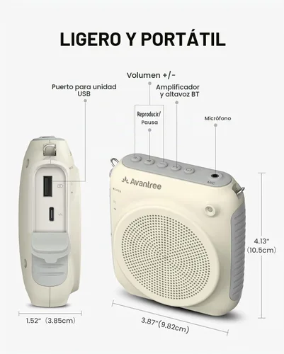 Vista 8 de Avantree VoxAmp Lite - Micrófono inalámbrico para profesores Amplificador de voz de 15 W