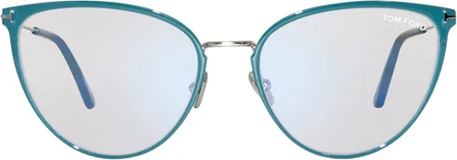 Vista 2 de Tom Ford Gafas graduadas FT 5840 -B 087 Shiny Teal, t LogoBlue Block Lentes