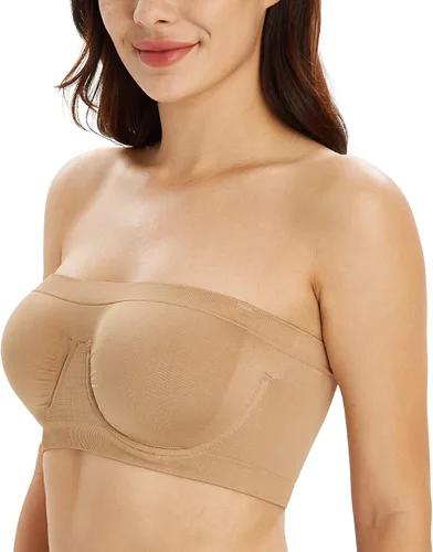Vista 3 de DotVol Bralette con aros para mujer, sin relleno, con parte superior de tubo bandeau