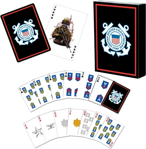 Vista 12 de Military Gift Shop Cartas de jugar con bandera estadounidense azul - Gráficos patrióticos - Calidad premium - Regalos para veteranos para hombres