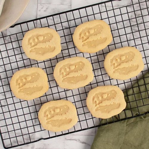 Vista 3 de T-Rex Skull Fossil cortador de galletas, 1 pieza - Bakerlogy