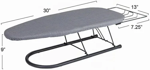 Vista 2 de Household Essentials Tabla de planchar de mesa con soporte para plancha y colgador de puerta Estación de planchado plegable compacta
