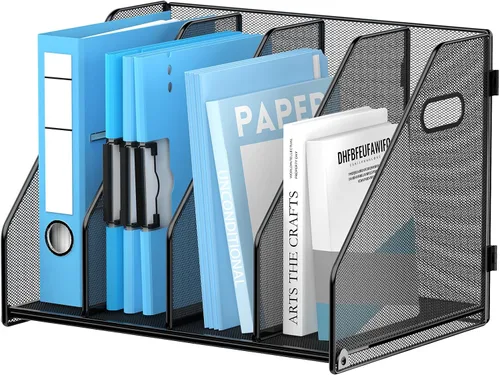 Vista 7 de Organizador de carpetas, soporte para archivos de revista con 5 Negro