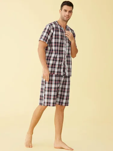 Vista 2 de Latuza Conjunto de pijama de algodón de verano para hombre