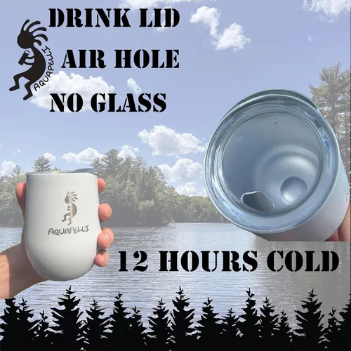 Vista 3 de Vaso de vino aislado al vacío, 12 onzas, blanco ártico
