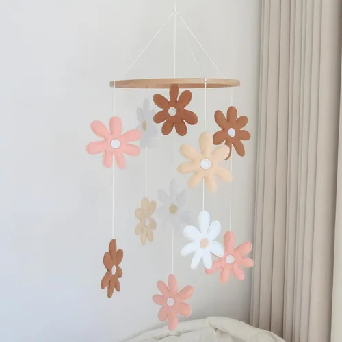 Vista 9 de Móvil neutral del bebé del arco iris del boho para la decoración móvil del cuarto de la cuna