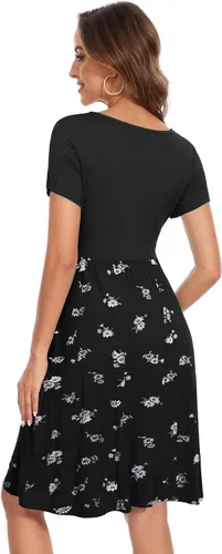 Vista 5 de Vestido de maternidad de manga corta para mujer, ropa de embarazo con bolsillos