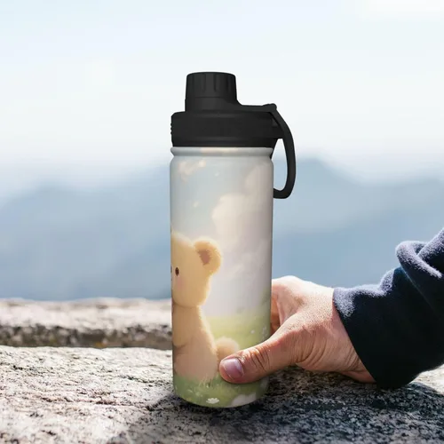 Vista 8 de Hervidor de agua aislado de acero inoxidable con estampado divertido, ideal para deportes y viajes