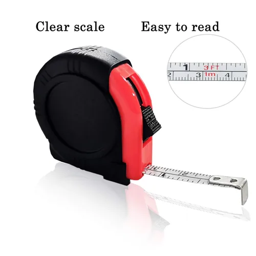 Vista 4 de Cinta métrica retráctil de 3.3 ft/3 pies, mini llavero métrico / cinta métrica de pulgadas, regla de cinta portátil con bloqueo deslizante estable
