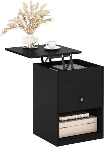Vista 14 de Furinno Tidur - Mesita de noche, roble negro, americano, paquete de 2