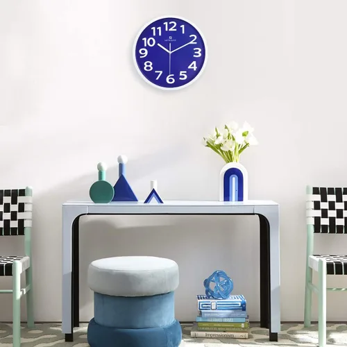 Vista 3 de Lafocuse Reloj de pared azul con números 3D de 12 pulgadas para decoración de sala de estar, moderno reloj de pared de cocina funciona