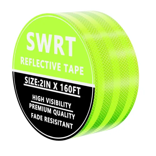 Vista 10 de SWRT Cinta Reflectante de 2 Pulgadas X 30 Pies para Exteriores Impermeable DOT-C2 Resistente a la Decoloración Verde Fluorescente Reflectante