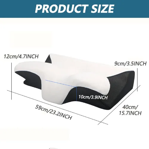 Vista 8 de APLUSH Almohada cervical para el cuello para aliviar el dolor, almohadas ergonómicas de espuma viscoelástica para dormir, almohada ortopédica