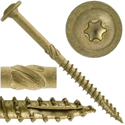 Vista 14 de Tornillo de retraso de construcción #15 x 2 - Tornillo de retraso estructural de alta resistencia Torx/Star Drive - Compatible con ACQ - Cabezal