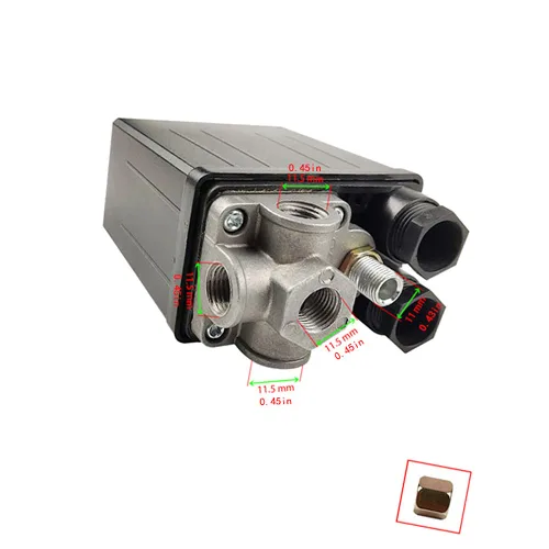 Vista 3 de Válvula de Control de Interruptor de Presión del Compresor de Aire Central Pneumatic, 4 Vías 90-120 PSI, 110V-240V Voltaje Amplio, Pieza de Repuesto
