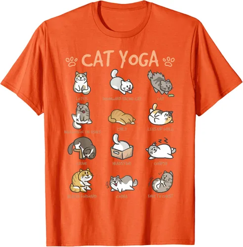 Vista 80 de Cat Yoga Poses Cats Practicing Mindfulness Meditación Kitten - Camiseta, Negro, S