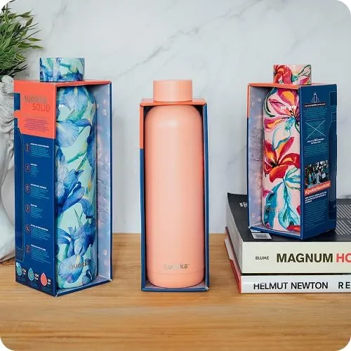 Vista 4 de Quokka BOTELLA TERMO ACERO INOXIDABLE SÓLIDO CON COLGADOR ONDAS 510 ML