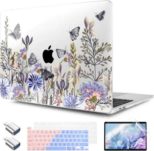 Vista 32 de TWOLSKOO Funda compatible con MacBook Pro de 13 pulgadas 2023-2016 A2338 M2/M1 A2251 A2289 A2159 A1989 A1706, cubierta rígida de plástico y funda