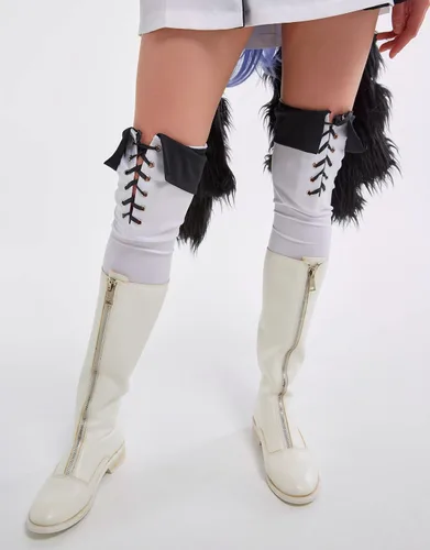 Vista 5 de Miccostumes Disfraz de uniforme de anime para mujer disfraz de cosplay con accesorio para el cuello cinturón gorro medias