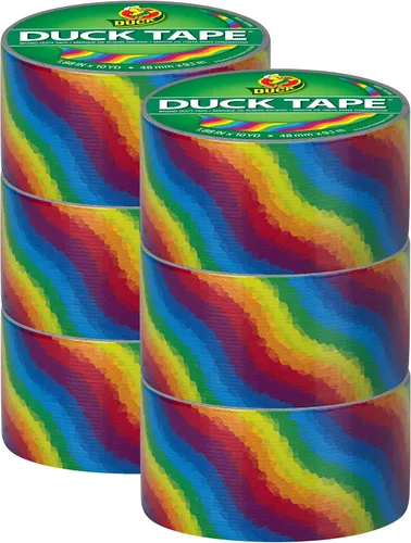 Vista 10 de Duck Brand - Cinta adhesiva impresa, diseño tie dye, 1.88" x 10 yardas, rollo individual (283268)