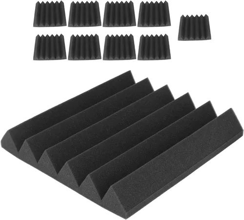Vista 8 de Karlak Premium Polyurethane Acoustic Foam Panel Set 10Pcs for Home Studio Office Factory 11.81 X 11.81 X 1.97in
