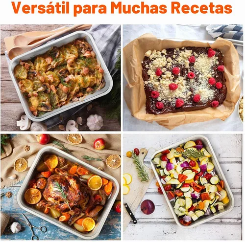 Vista 7 de E-far Sartén para lasaña pequeña, 10.6 x 8.3 x 3.2 pulgadas de profundidad, rectangular para hornear, de acero inoxidable, no tóxica y resistente