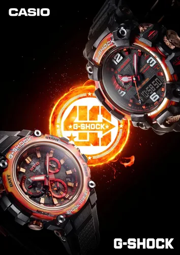 Vista 2 de Casio G-Shock - Reloj radio solar G-Shock 40 aniversario rojo acampanado MUDMASTER GWG-2040FR-1AJR reloj negro para hombre enviado desde Japón
