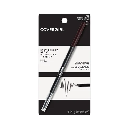 Vista 5 de COVERGIRL - Easy Breezy Brow Lápiz Micro-Fine + Define, Punta microfina, no requiere afilado, Cepillo espiral integrado, 100% Libre de Crueldad
