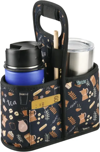 Vista 9 de Beautyflier Portabebidas con Asa para Entrega Portavasos de Café Aislado Reutilizable Portabebidas Portátil Soporte para 2 Tazas con Asa Organizador