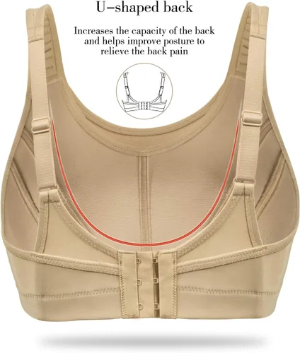 Vista 3 de Wingslove Sujetadores deportivos para mujer, de alto impacto, ajustable, sin varillas, talla grande, para entrenamiento, correr, talla grande