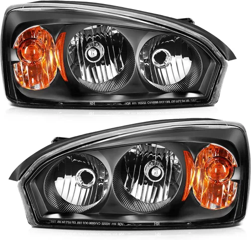 Vista 40 de Conjunto de faros delanteros para Chevy Avalanche 1500 2003-2006 para Avalanche 2500 03-06 para 1500 Classic 2007 carcasa negra reflector ámbar