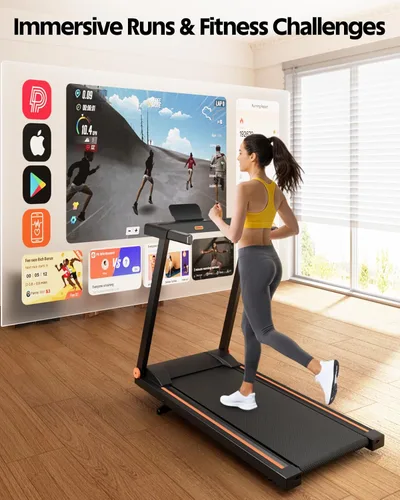 Vista 8 de 5% Incline Walking Pad Treadmill, 300LB Capacity Folding Treadmills for Home, Walking pad with Handle bar, 3.0 HP Quiet Dual Cushion System