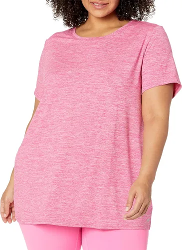 Vista 138 de Amazon Essentials Camiseta de manga corta con cuello redondo para mujer, de secado rápido, para entrenamiento, gimnasio, paquete múltiple