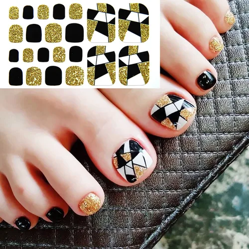 Vista 6 de 20 hojas de 440 piezas de diseños de moda, calcomanías de uñas completas para mujeres, uñas de los pies, calcomanías de esmalte de uñas de gel
