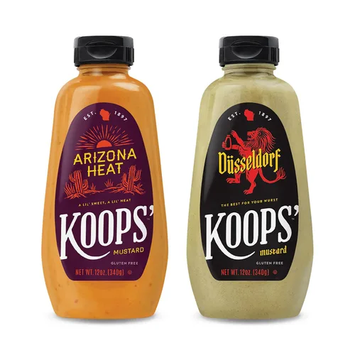 Vista 9 de Koops' Mostaza Arizona Heat - Mostaza dulce y picante, sin gluten, kosher, fabricada en Estados Unidos, a partir de semillas de mostaza de calidad