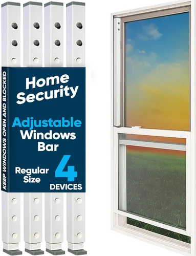 Vista 11 de Barra de ventana ajustable de seguridad para el hogar y cerradura de puerta corredera - 2 barras regulares High Impact Window Locks Window