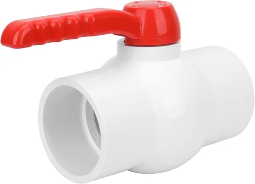 Vista 9 de 4 piezas de válvula de bola de PVC de 1 pulgada enchufe de válvula de cierre de tubo de agua con mango en T rojo para líneas de suministro de agua
