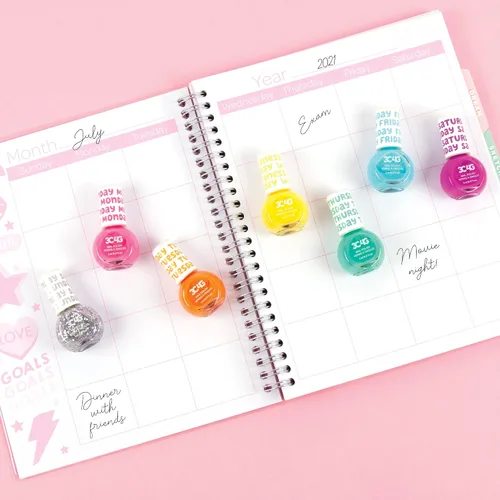 Vista 6 de Juego de esmaltes de uñas brillantes para niñas y adolescentes, 7 colores vibrantes, no tóxicos, seguros para niños para todos los días
