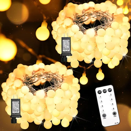 Vista 13 de suddus - Guirnalda de luces con forma de globo, 50 luces LED alimentadas por batería, para bandera, patio trasero, patio, jardín, fiesta