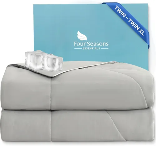 Vista 11 de Four Seasons Essentials Edredón refrescante - Tamaño King 106 x 90 pulgadas - Gris