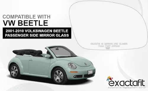 Vista 4 de Espejo lateral del pasajero de repuesto para Volkswagen Beetle 2001 2002 2003 2004 2005 2006 2007 2008 2009 2010 Volkswagen Beetle puerta derecha