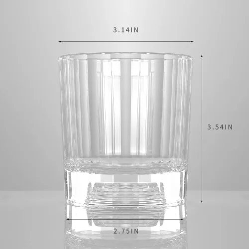 Vista 3 de XIANGBAN Vasos de whisky, vasos de bebida cortados a mano de 10 onzas, vasos de whisky de cristal de cristal, vasos de borbón, vidrio anticuado 2