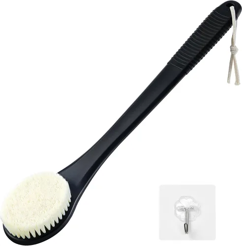 Vista 16 de Limpiador de espalda para ducha, cepillo corporal de ducha para limpieza con mango largo para ducha, limpiador de espalda de 17 pulgadas para ducha
