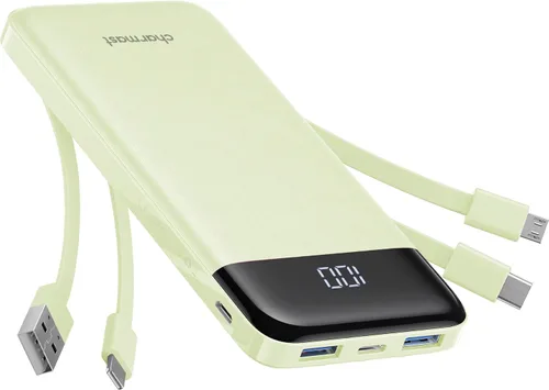 Vista 8 de charmast Cargador portátil de 10000 mAh, 4 cables integrados, 6 salidas/3 entradas, carga rápida de 3 A, compatible con iPhone, iPad, Samsung