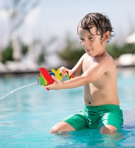 Vista 7 de DolliBu - Juguete de baño de biplano, juguete flotante de goma para bebé, lindo juguete de avión para niños, divertidos juguetes de baño para niños