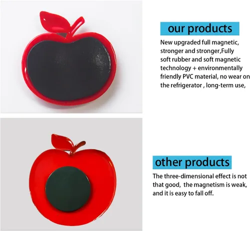 Vista 3 de Pegatinas de imán de PVC impermeable para refrigerador, diseño de frutas cortadas, fijación fuerte para fotos, notas y decoraciones