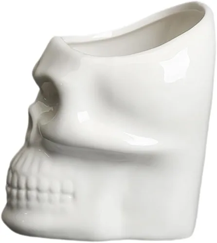 Vista 8 de GANAZONO Maceta con forma de calavera para pared, jarrón suculento, maceta única para Halloween, hogar, bar, decoración de escritorio